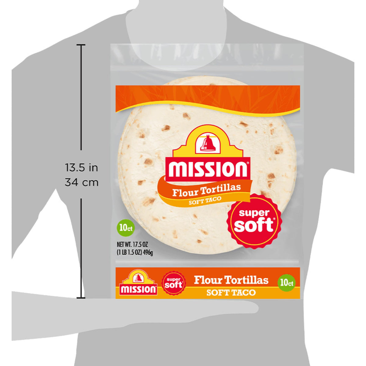 Mission Soft Taco Flour Tortillas, Medium Size, 10 Count, Trans Fat Free
