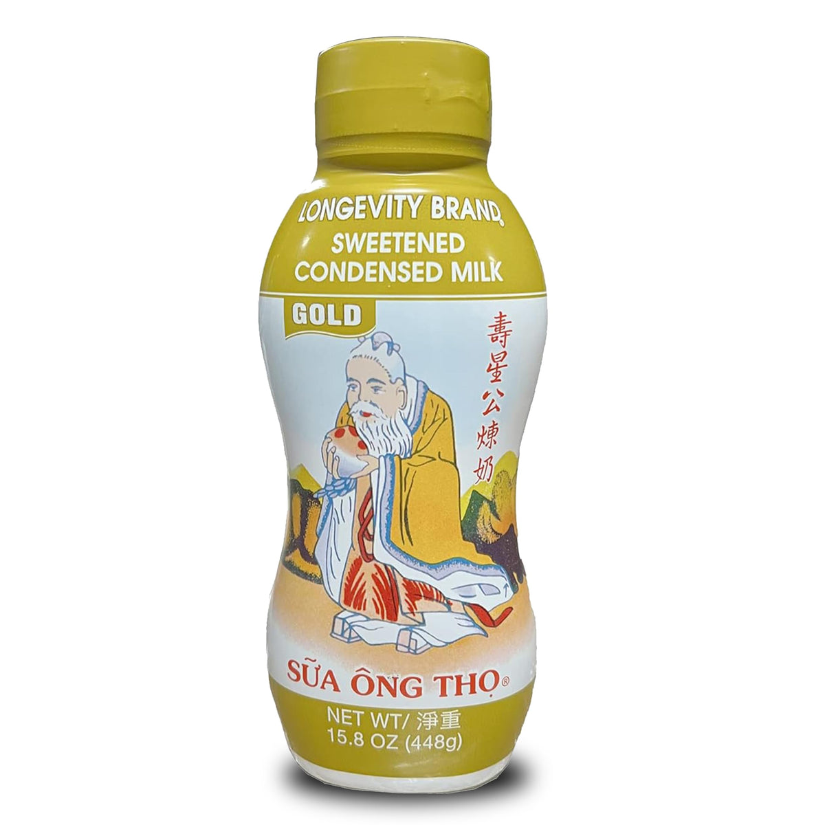 Longevity Full Cream Sweetened Condensed Milk Squeeze Bottle, 15.8oz, Pack of 4