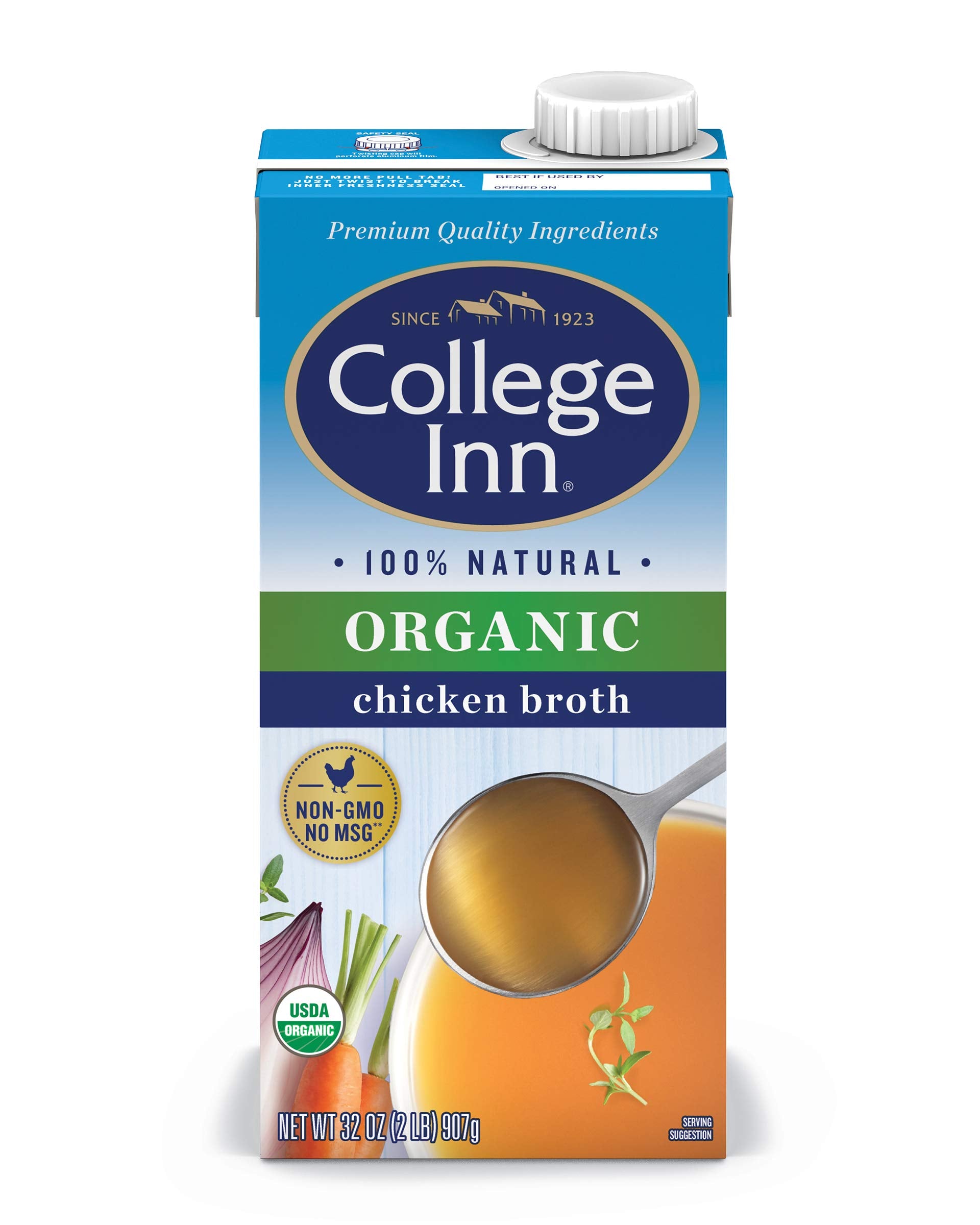 College Inn Organic Chicken Broth, All Natural, 32 Fl Oz (Pack of 12)