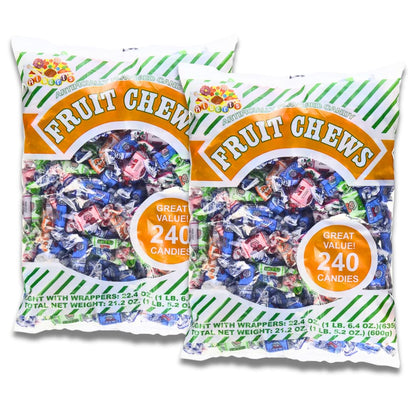 Alberts Candy Assorted Fruit Chews Candy, Individually Wrapped (240 Pcs (2-Pack), Assorted)