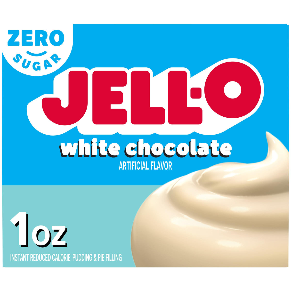 Jell-O White Chocolate Zero Sugar Instant Reduced Calorie Pudding & Pie Filling Mix, 1 oz. Box