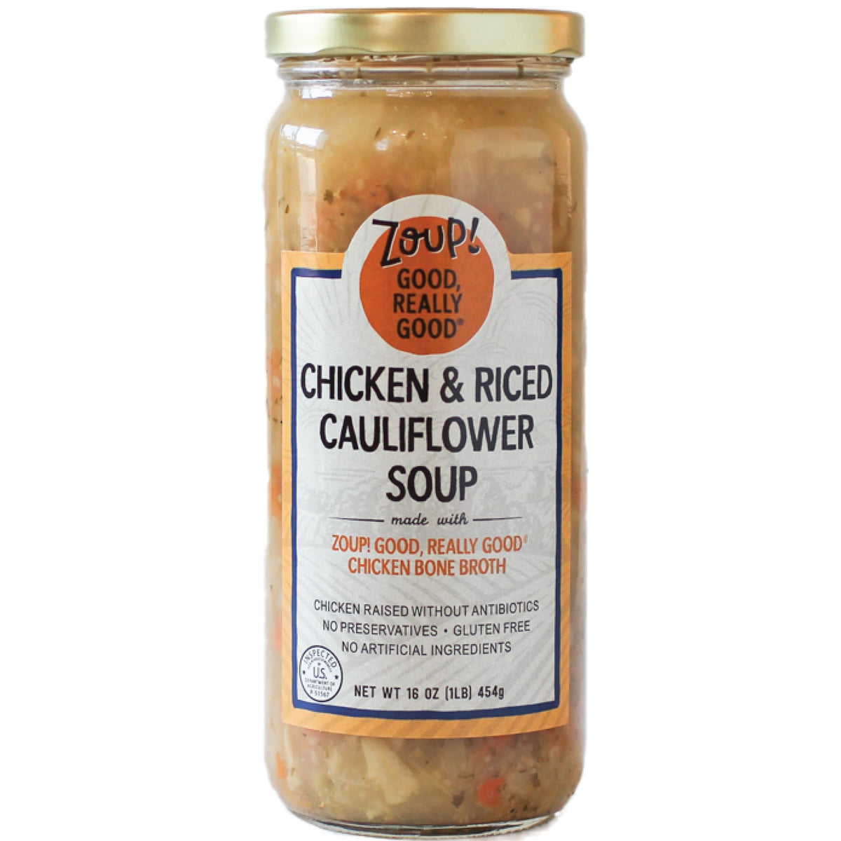 Chicken & Riced Cauliflower Soup By Zoup! Good, Really Good - No Artificial Colors Or Flavors, No Preservatives, Gluten Free Chicken & Riced Cauliflower Soup, 16 Oz Ready To Serve (3 Pack)