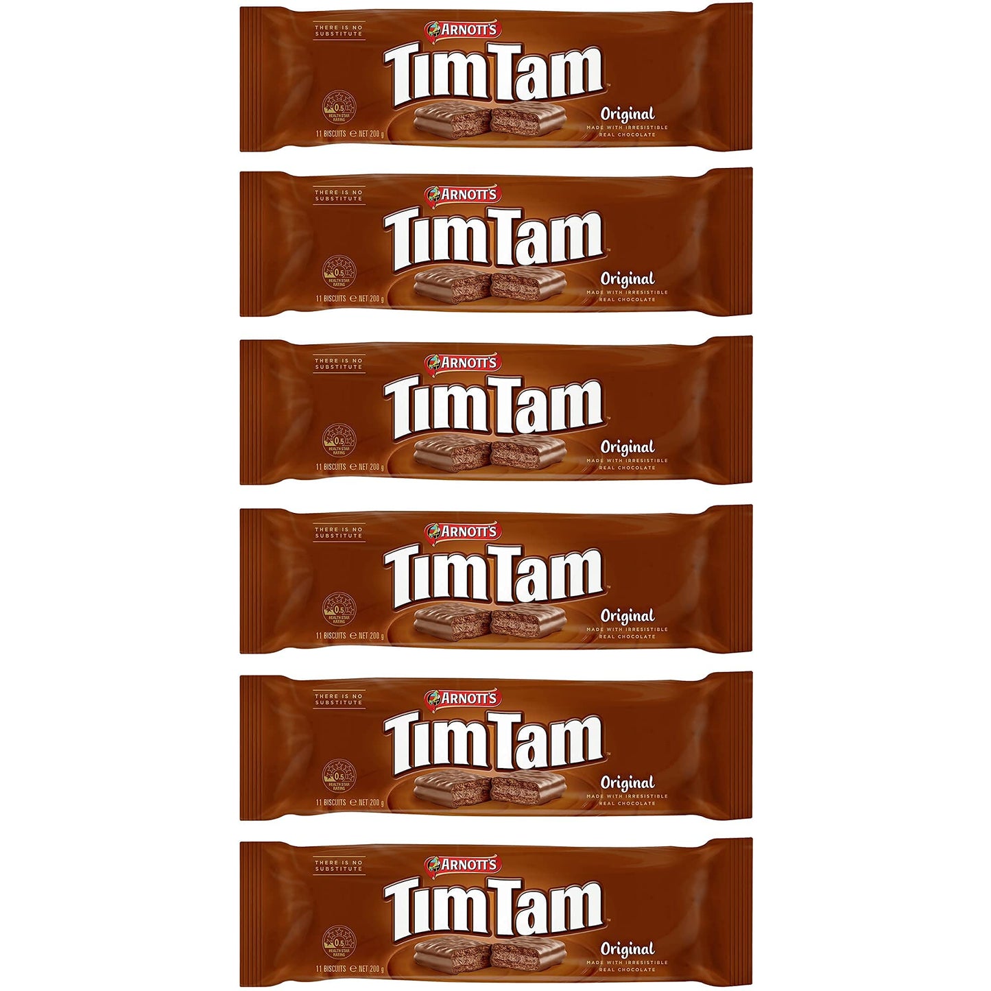Tim Tam Cookies Arnotts - 6 Pack - Australian Original Chocolate Biscuits - 66 Biscuits Total
