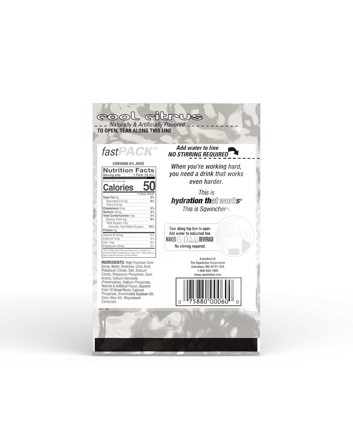 Sqwincher Fast Pack Liquid Concentrate | Cool Citrus Flavored | Low Calorie | Low Sodium | Electrolyte Replenishment Hydration D