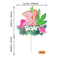 Rssta i Dinosaur 3rd Birthday Cake Topper, Pink, W 6 x H 8, Model XM107-Pink 3, Paper Decoration for Dino Theme Party