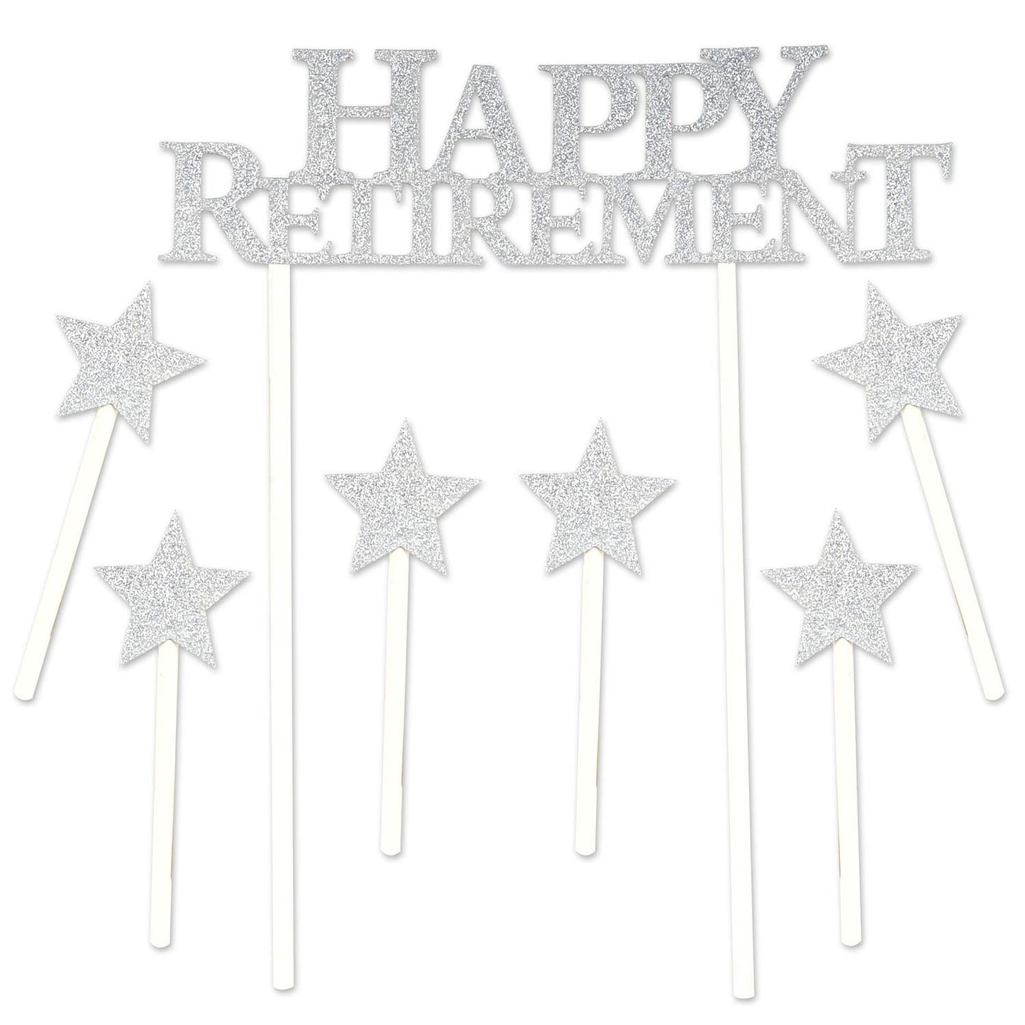 Beistle Happy Retirement Cake Topper, Plastic, 6 x 8¼, Model 57430