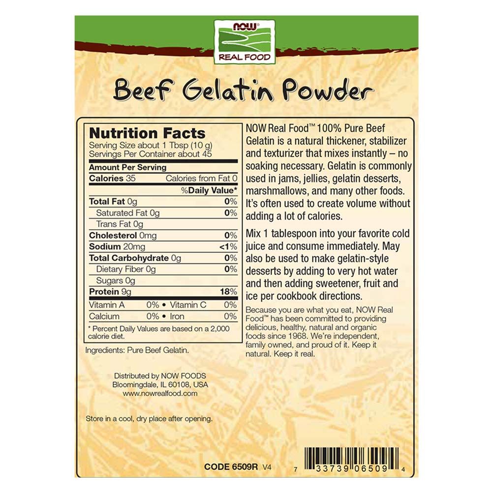 NOW Foods Beef Gelatin Powder,16-Ounce(Pack of 2)
