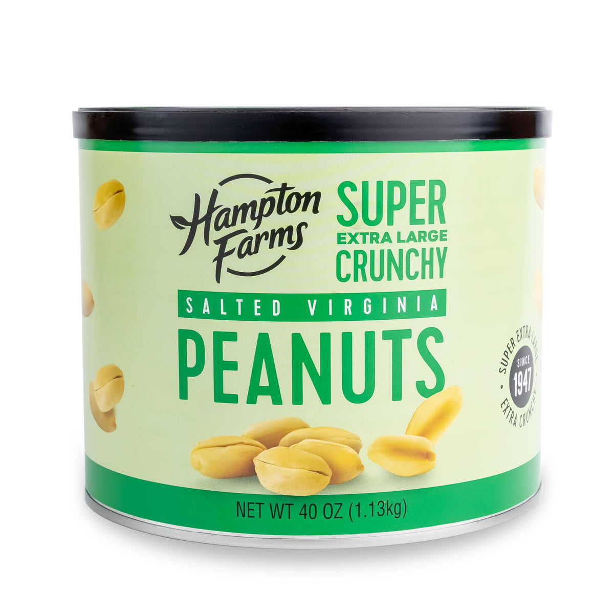 Hampton Farms - USA Grown Gourmet Nuts - Salted Peanuts - 40 oz. Canister