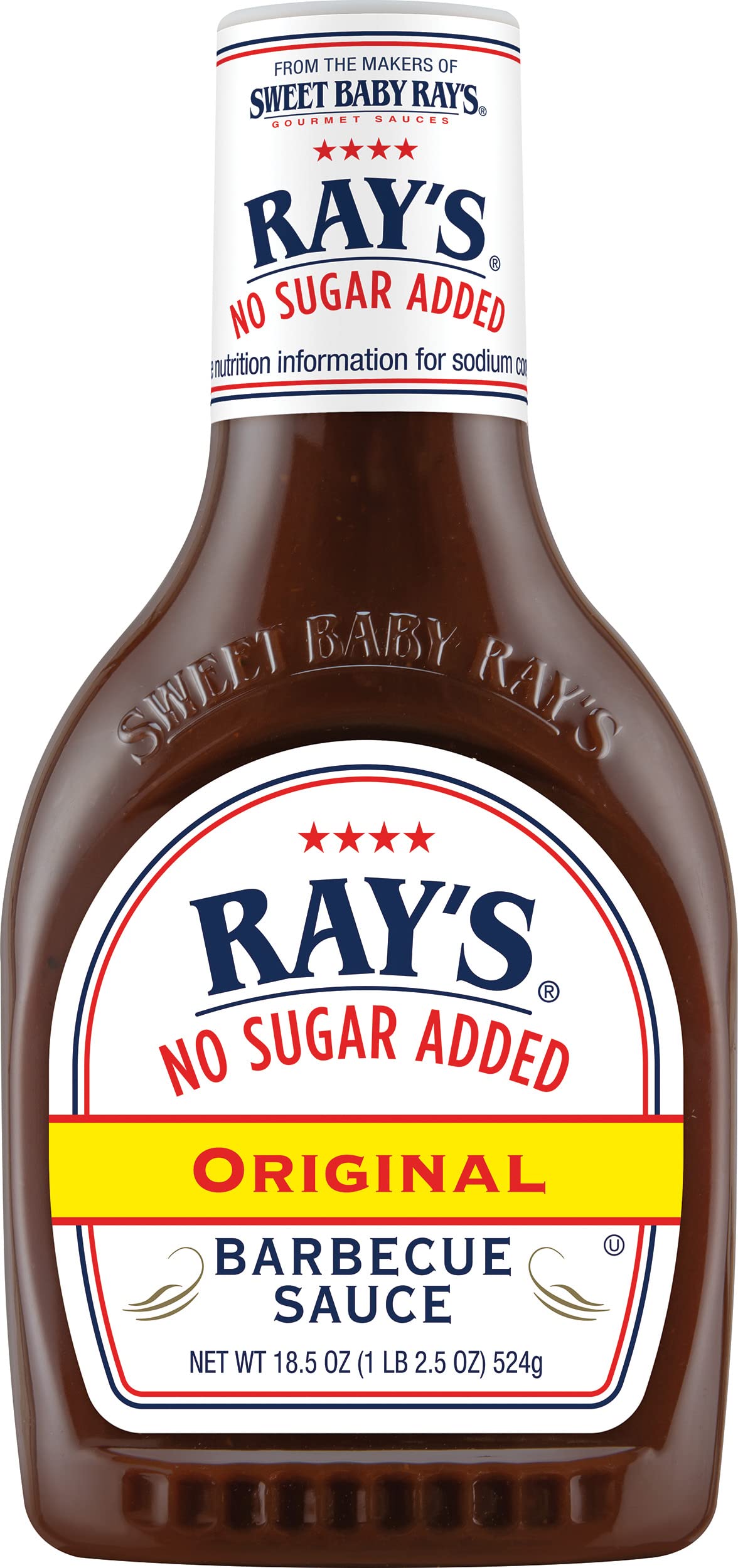 Sweet Baby Rays No Sugar Added Original Barbecue Sauce (18.5 Ounce, Pack of 3)