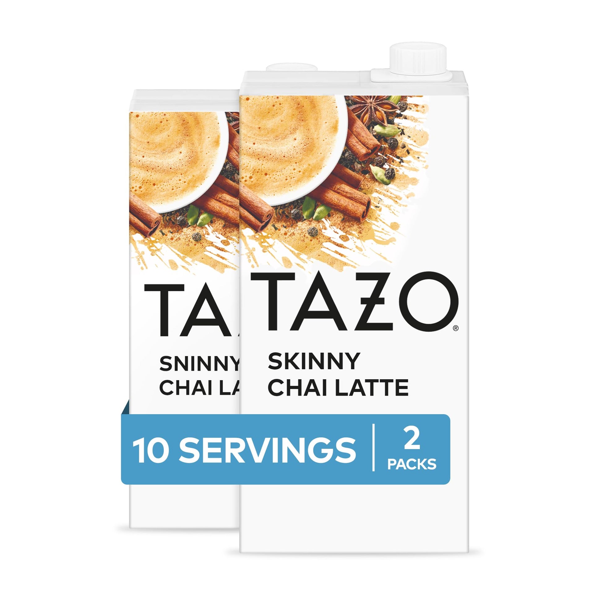 TAZO Skinny Chai Latte Concentrate, Low Calorie, 32 Fl Oz (Pack of 2)