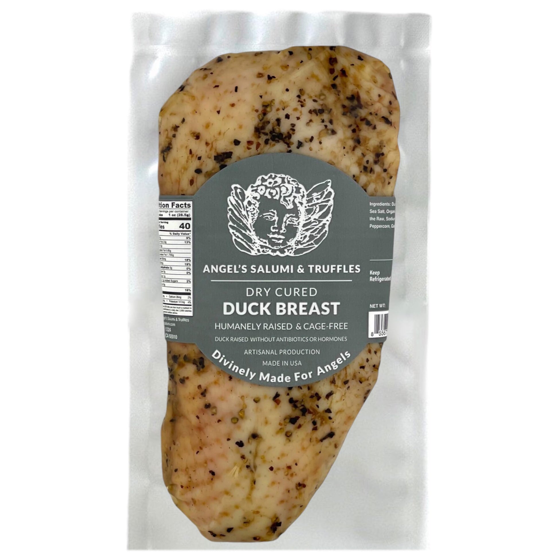 ANGELS SALUMI Dry-Cured Duck Breast Prosciutto – Gourmet Charcuterie, 10.5-12oz, Humanely Raised, Antibiotic & Hormone-Free