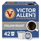 Victor Allens Coffee Italian Roast Dark Roast Coffee Pods, 42 Count, Single Serve for Keurig K-Cup Brewers, Brown