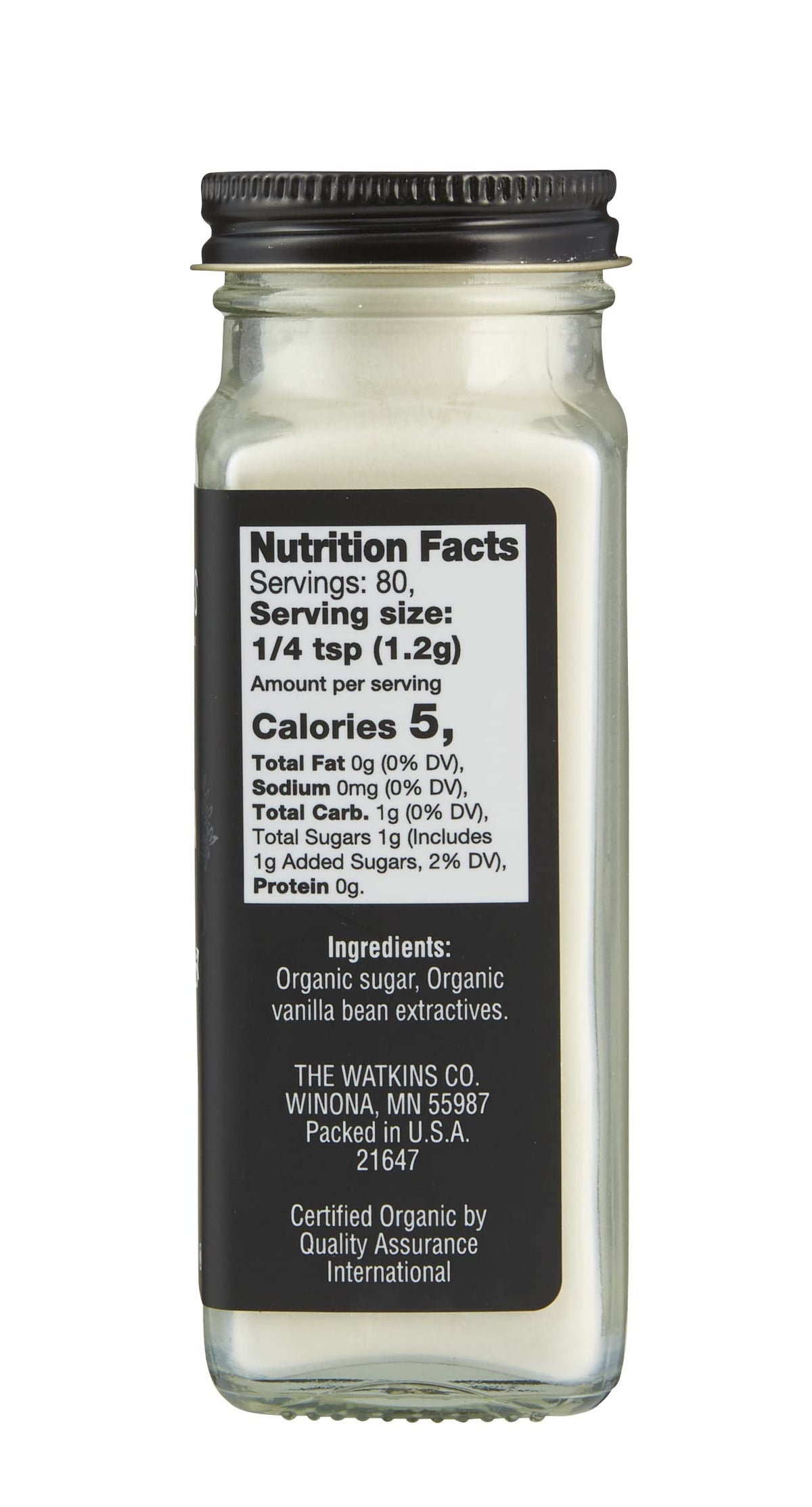 Watkins Gourmet Organic Spice Jar Vanilla Powder 3.4 oz Bottle 3-Pack BLACK