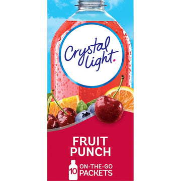 Crystal Light On The Go Fruit Punch Drink Mix, 10-Count Boxes (Pack Of 6)