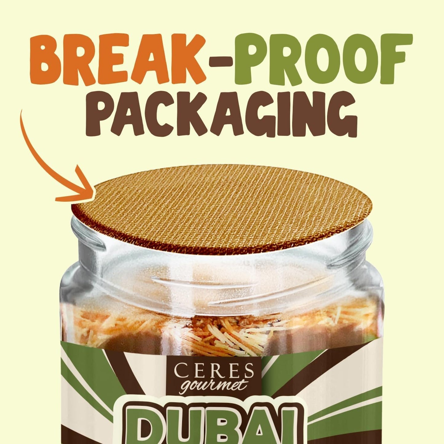 Dubai Chocolate Spread - 6.35 oz Jar with Pistachio  Kataifi & Gourmet Dubai Chocolate Filling for Pancakes  Breakfast  Snacks  and Desserts