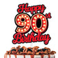Happy 90th Birthday Cake Topper Fluorescent Flashing Night Out Hen Movie Nightclub Theme Decor Supplies Woman Man Happy Birthday