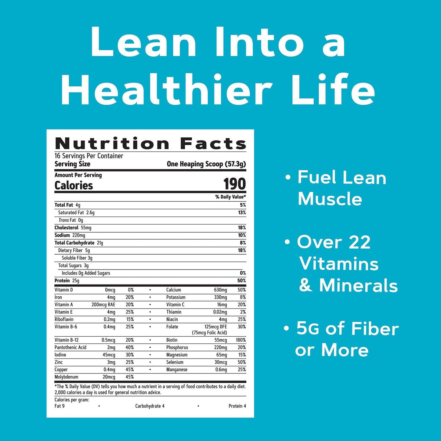 GNC Lean Shake 25 Meal Replacement Powder, 25g Protein, High Fiber, Keto, Coconut Caramel, 32 Ounce