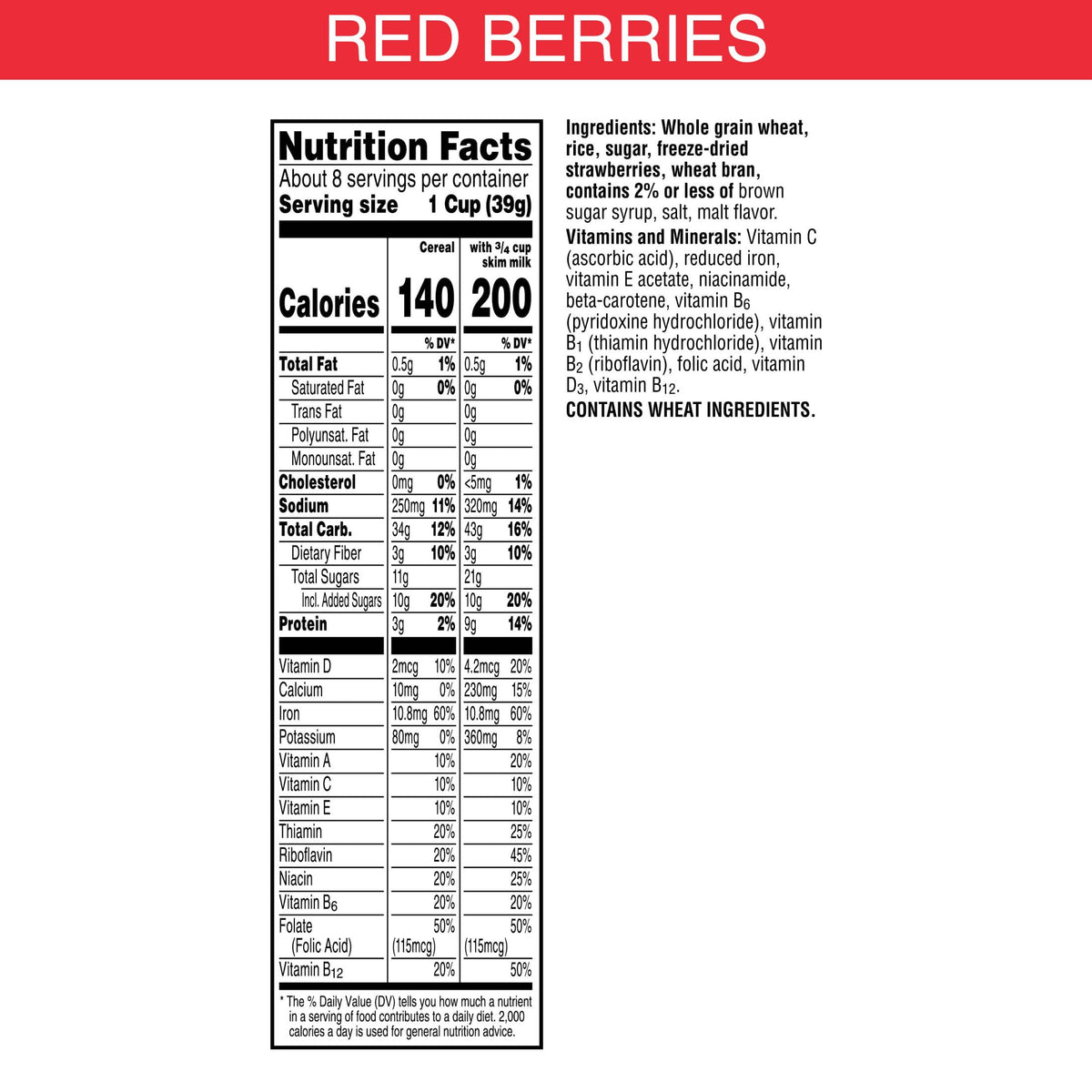 Kelloggs Special K Breakfast Cereal, Fiber Cereal, Family Breakfast, Red Berries, 11.4oz Box (1 Box)