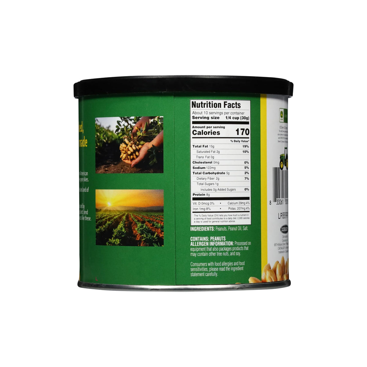 Cackalacky John Deere Salted Peanuts, Roasted & Salted, Gluten Free, 11 Ounce