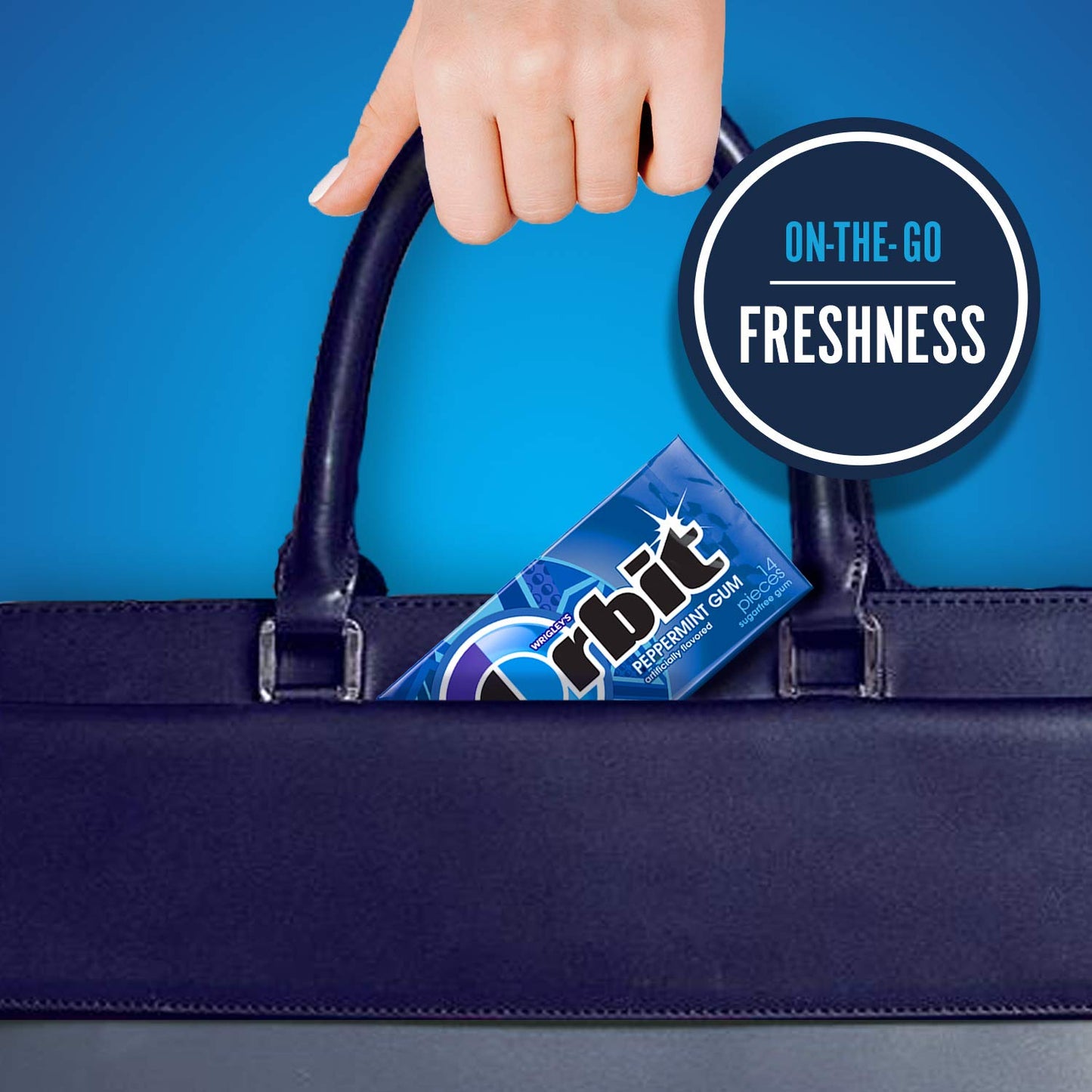 ORBIT Peppermint Sugarfree Chewing Gum Bulk, 8 Packs of 14-Pieces, Case of 6 (672 Total Pieces)