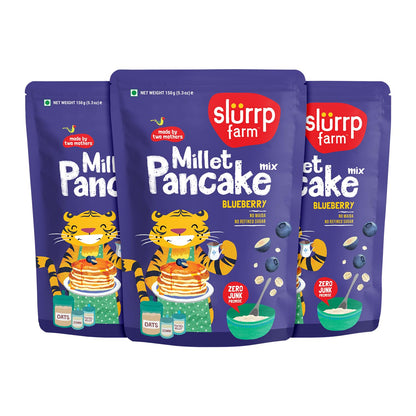Slurrp Farm No Maida Pancake Mix | Instant Breakfast Mix Made With Oats And Jowar | Eggless Healthy Breakfast For Kids & Adults 