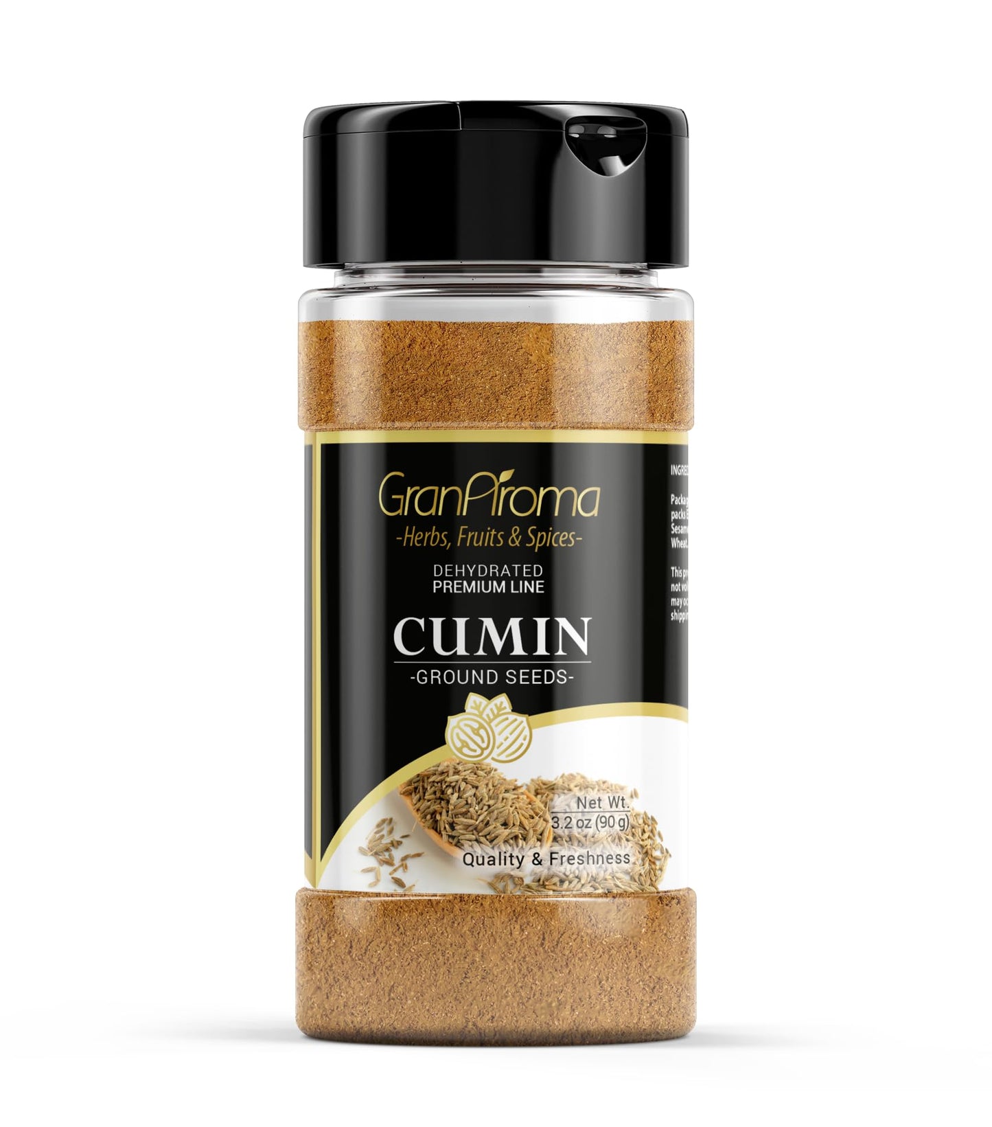 GranAroma Ground Cumin, 3.2 oz, Aromatic Spice, Tacos & Soups
