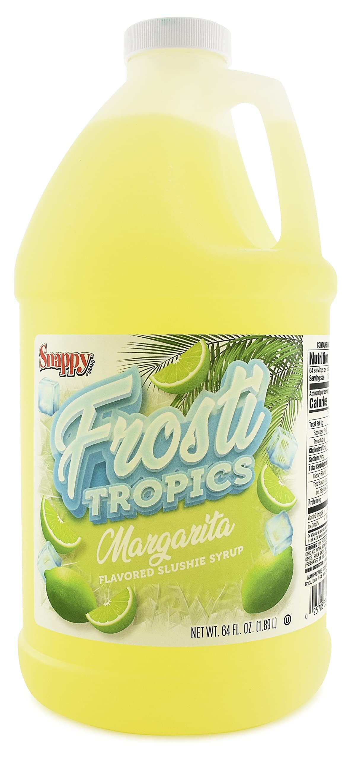 SNAPPY Slushie Syrup Mix for Machines, 1/2 Gallon, Yellow, Ideal for Cocktails and Granitas