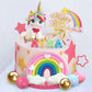 29 Pcs Unicorn Cake Topper, Unicorn Rainbow Cake Decorations With Rainbow Stars Unicorn Balls Happy Birthday Cake Decorations Fo