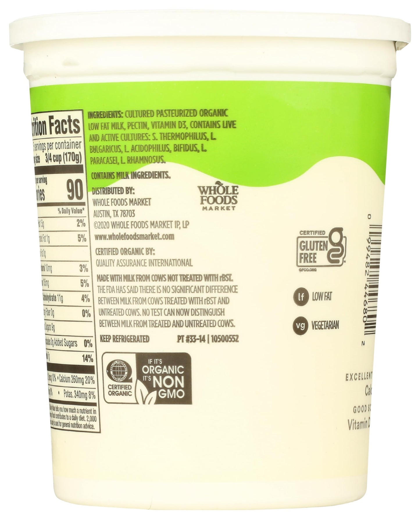 365 Everyday Value, Organic Plain Low Fat Yogurt, 32 oz