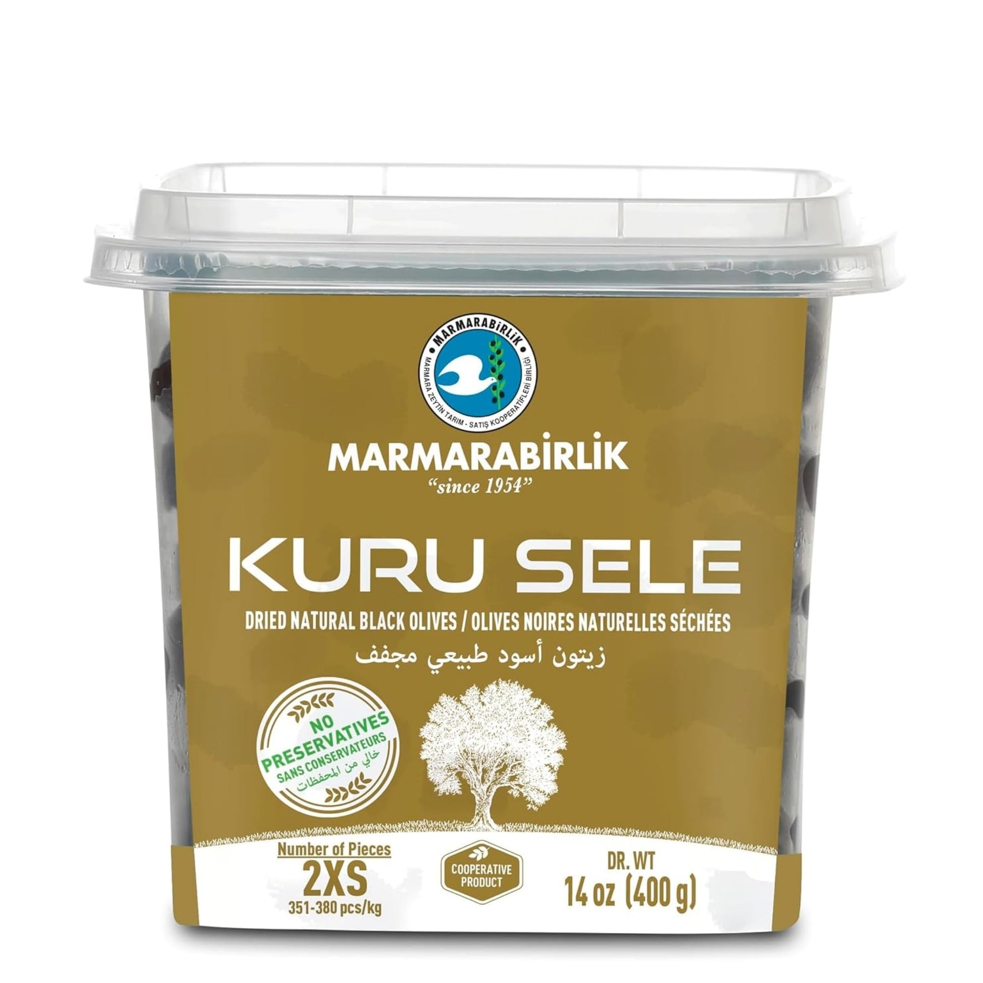 Marmarabirlik Black Olives, Hand-Picked Turkish Dry Cured Black Olives, Natural Mediterranean Flavor, Great for Sandwiches and A