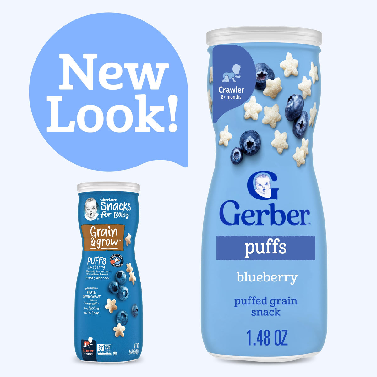 Gerber Baby Snacks Puffs, Blueberry, 1.48 Ounce (Pack Of 6)