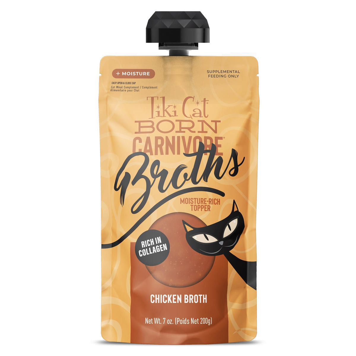 TIKI PETS Tiki Cat Born Carnivore Chicken Broth, 7 oz Spout Pouch, 6 Count