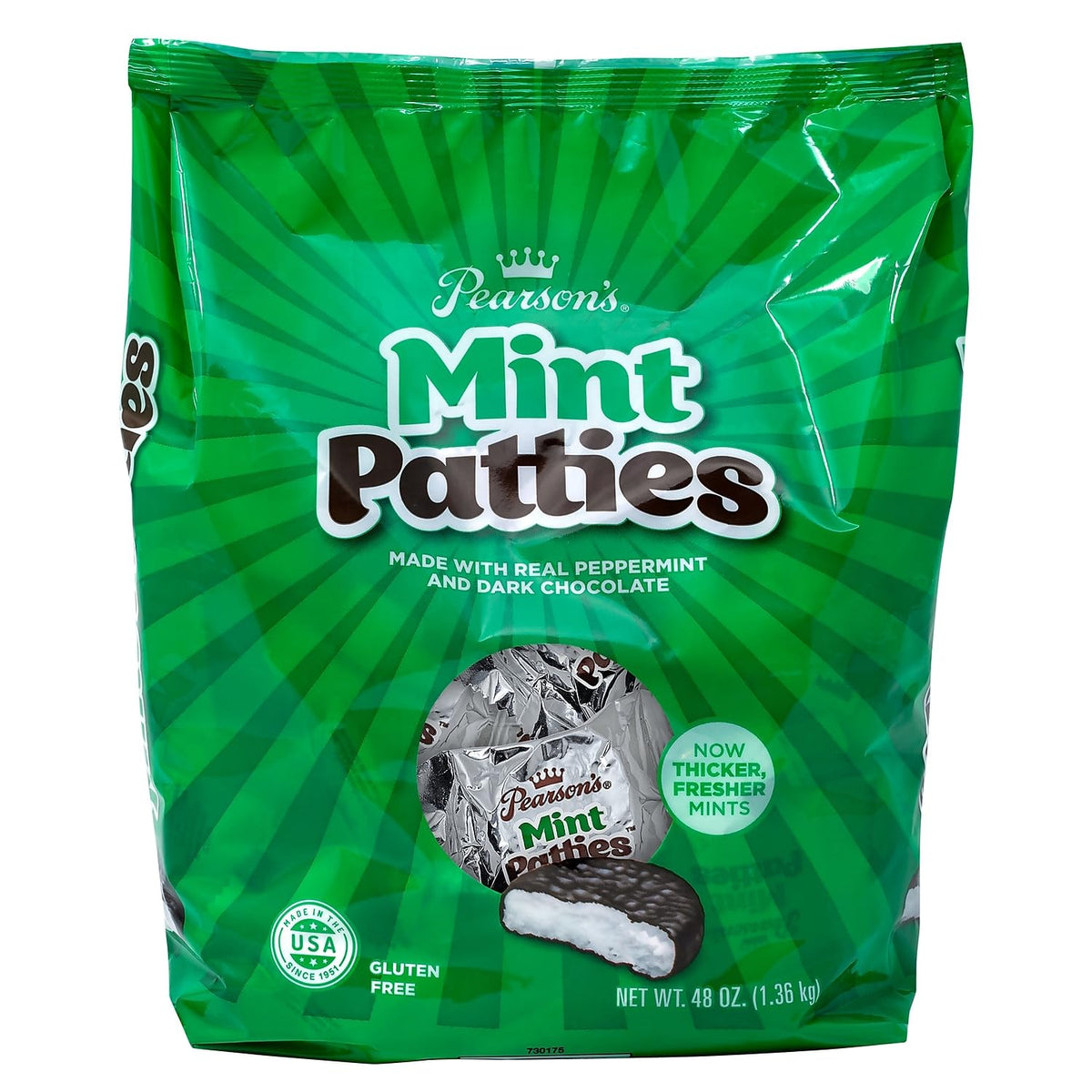 Pearson'S Mint Patties | Made With Decadent Dark Chocolate And Real Peppermint | 48 Oz Bag | Individually Wrapped