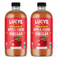 Lucys Organic Raw Apple Cider Vinegar, Unfiltered, 34oz Glass Bottle (2 Pack)