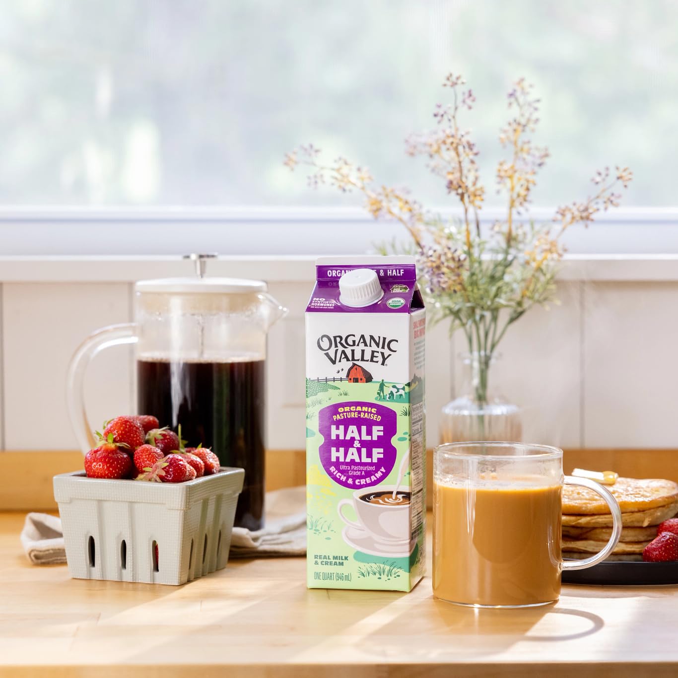 Organic Valley Ultra Pasteurized Organic half & half, 32 Fl Oz