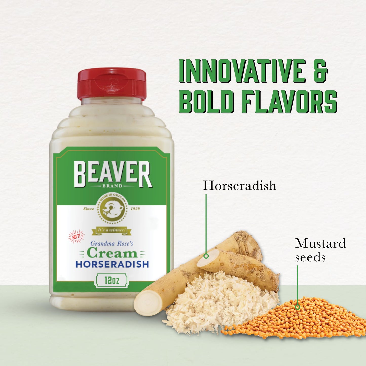Beaver Hot Cream Horseradish, 12 Oz Squeeze Bottle