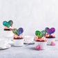 24Pcs Love Heart Cupcake Toppers Sequin Heart Multi Valentines Day Cupcake Picks Decorations For Valentine'S Day Theme Wedding E