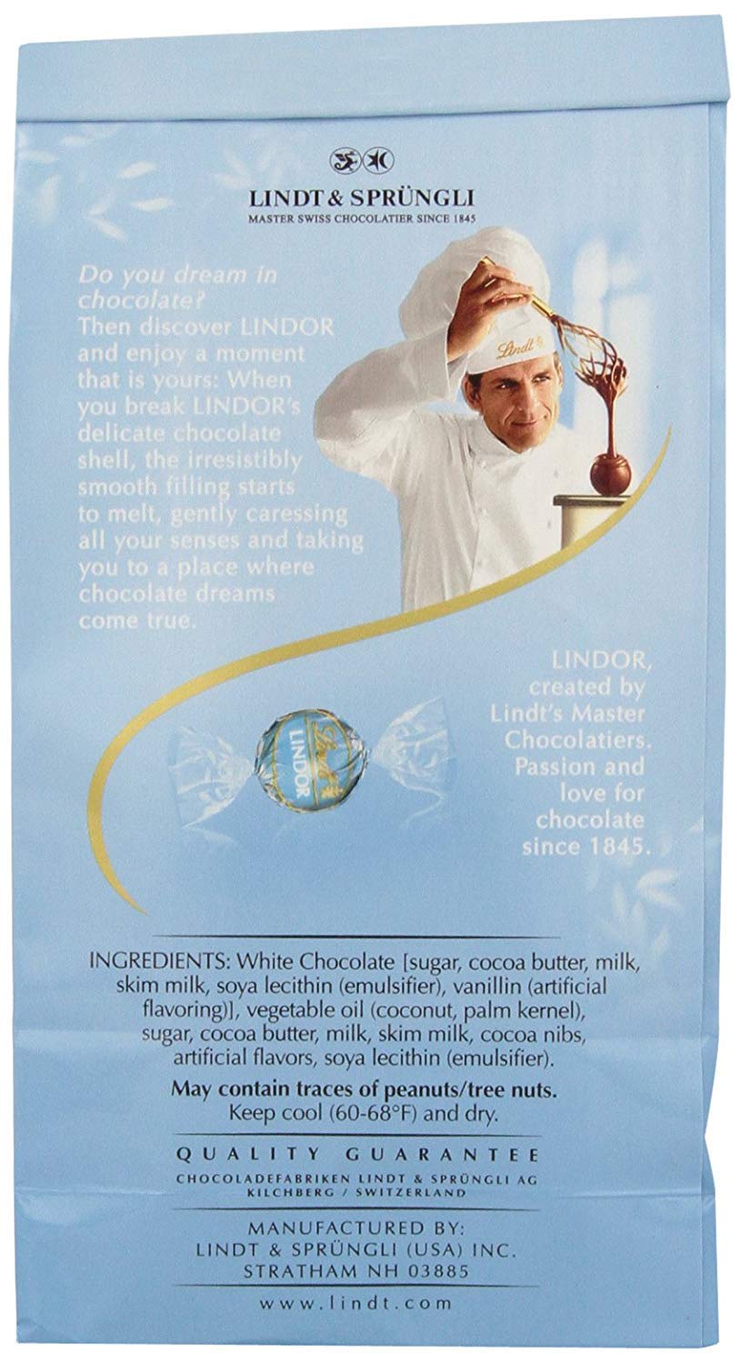 Lindt Lindor Stracciatella White Chocolate Truffles, 5.1 Ounce (Pack Of 4)