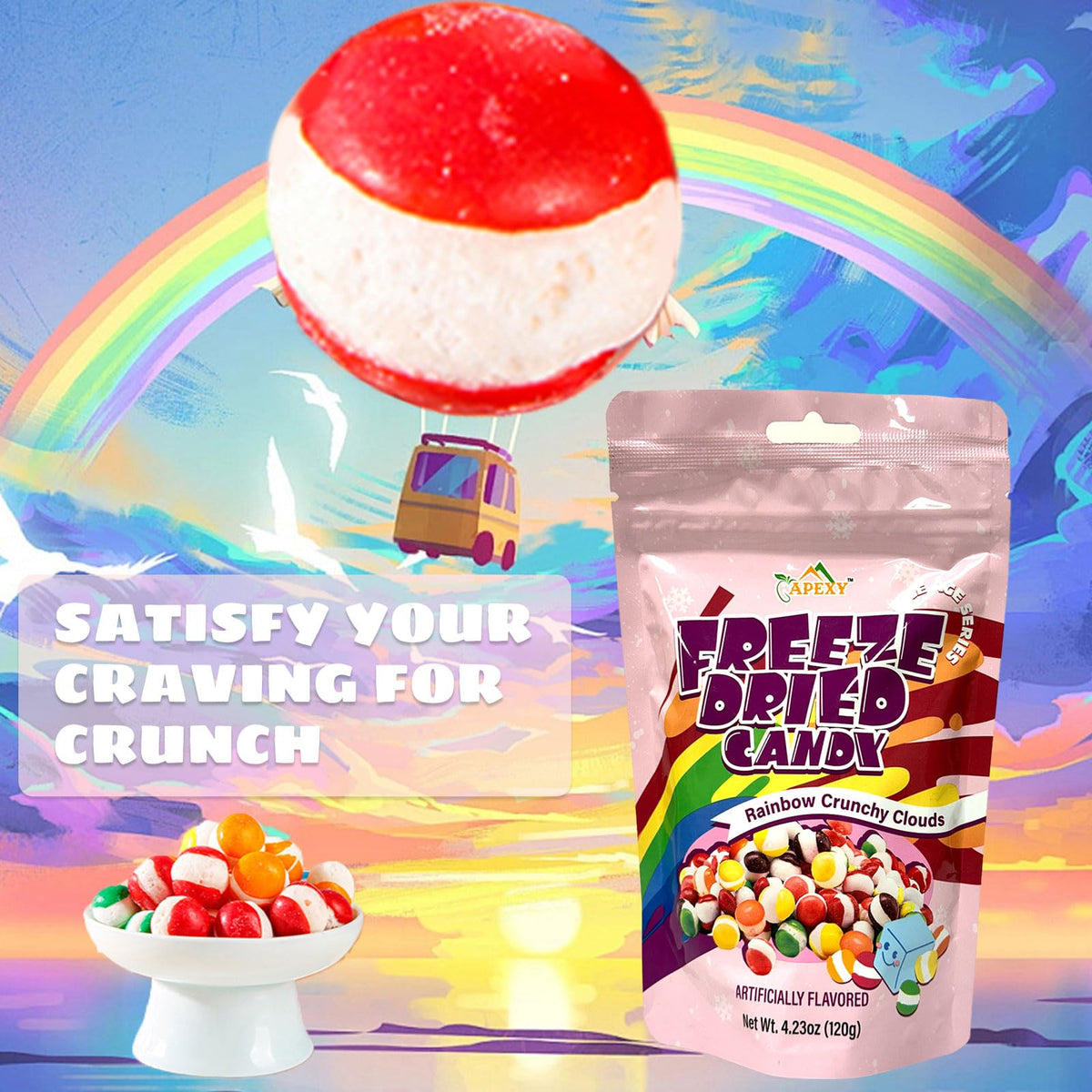 APEXY Freeze Dried Candy Variety Pack - Assorted Flavors - Dehydrated Crunchy   - 16.51 x 11.91 x 20.90 cm - Rese