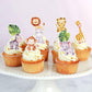 Cyodoos Edible 42Pcs Monkey Cupcake Toppers Wafer Paper Animal Zoo Theme Monkey Cupcake Picks Baby Shower Kids Birthday Party Ca