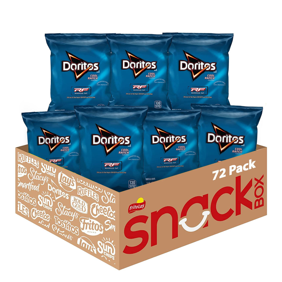 Doritos Flavored Tortilla Chips, Reduced Fat Cool Ranch, 1 Ounce (Pack of 72)