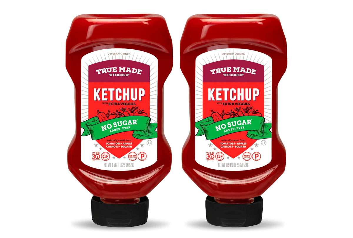 True Made Foods No Sugar Added Ketchup With Extra Veggies, 18.5 Oz