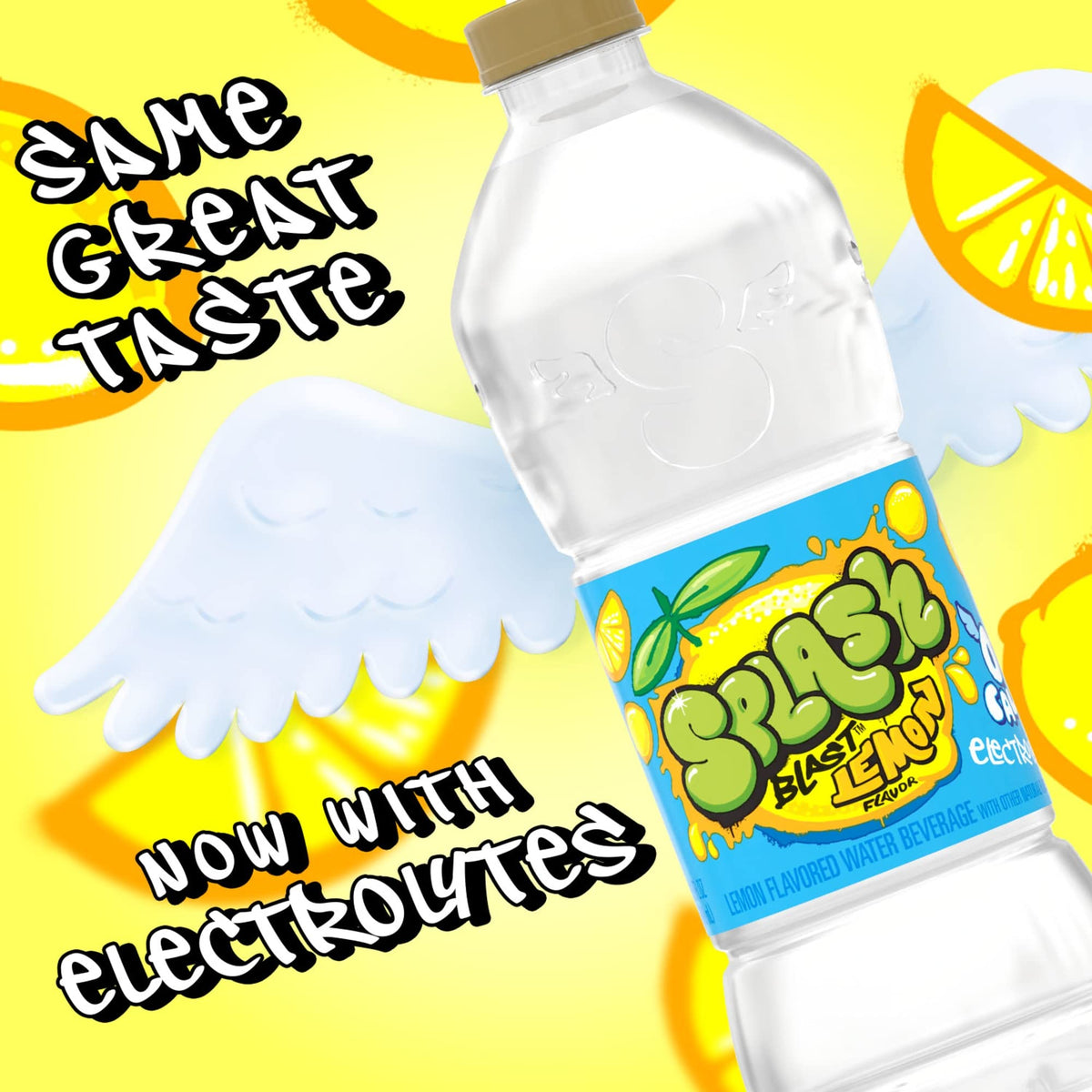 SPLASH BLAST Splash Refresher Lemon Flavor Water Beverage, 16.9 Fl Oz Bottles, 24 Count
