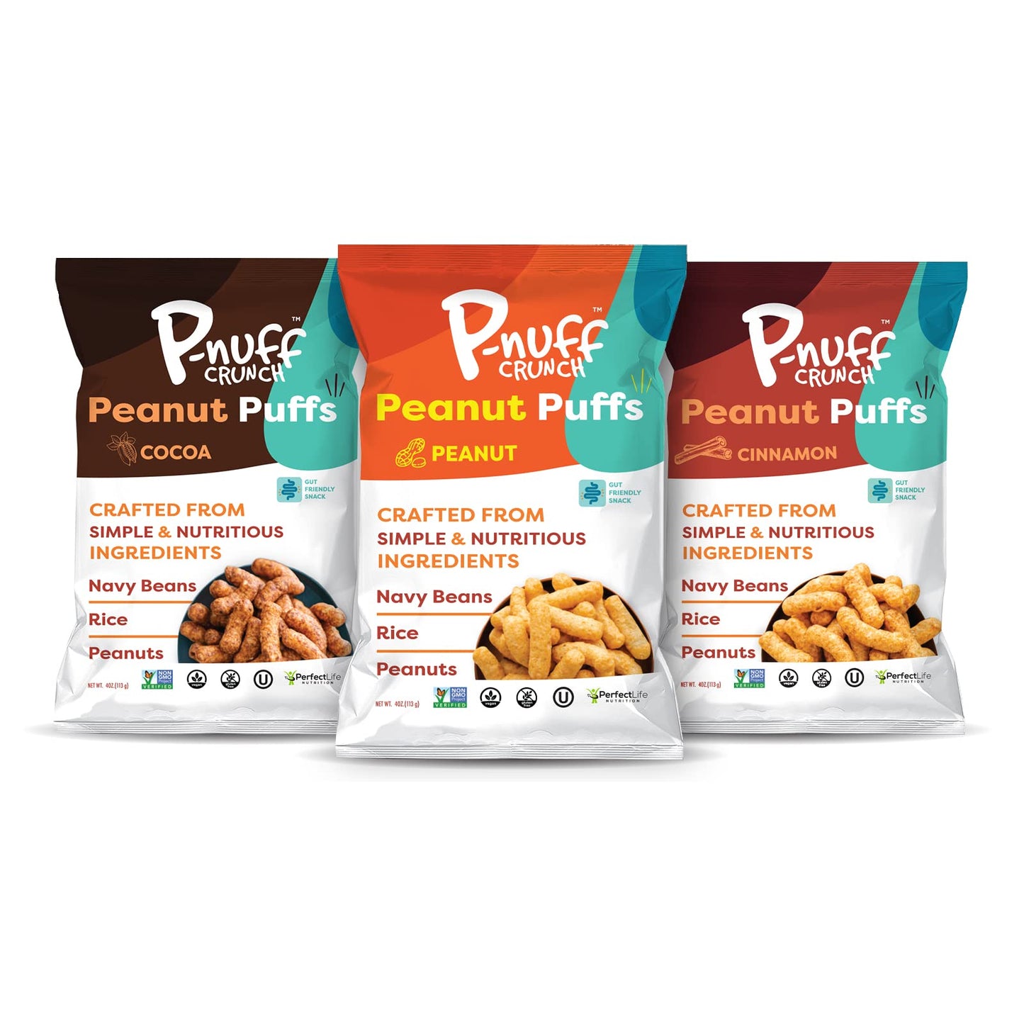 Pnuff Crunch Peanut Butter Puffs - Healthy Snacks, Low Calorie Snacks, Gluten Free Snacks, Vegan, High Protein, Keto, Office Sna
