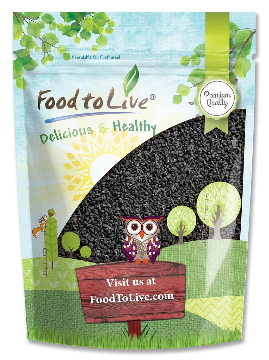 Food to Live - Black Cumin Seeds, 12 Ounces - Whole Raw Seeds, Bulk Spice, Vegan. High in Iron, Calcium and Magnesium. Pairs wel