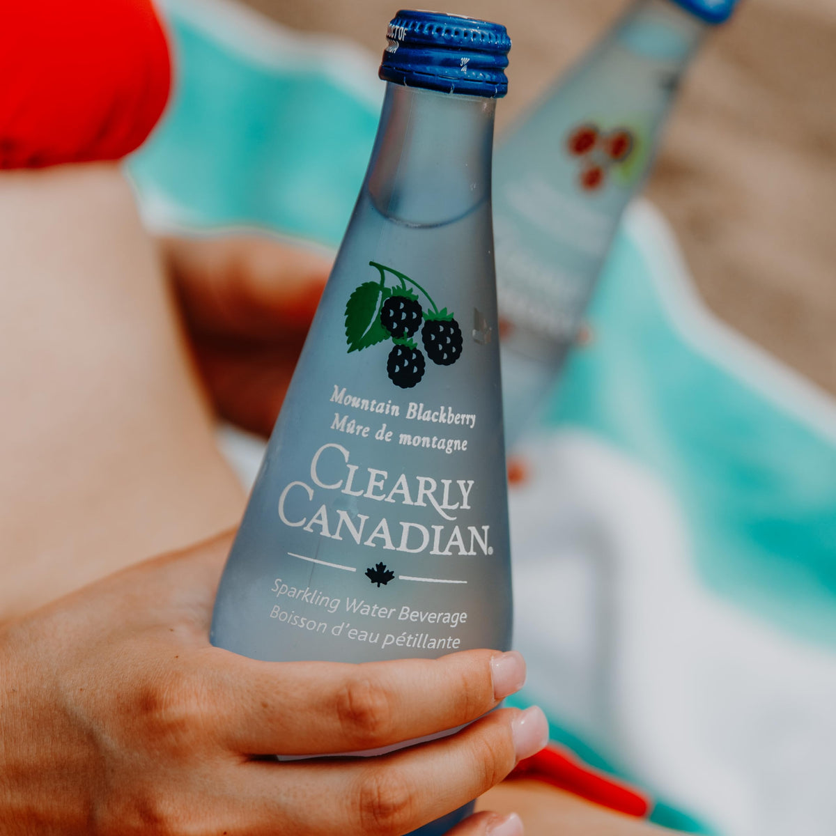 Clearly Canadian Mountain Blackberry Sparkling Spring Water Beverage, Natural & Carbonated, Flavored Seltzer Water, 1 Case (12 B