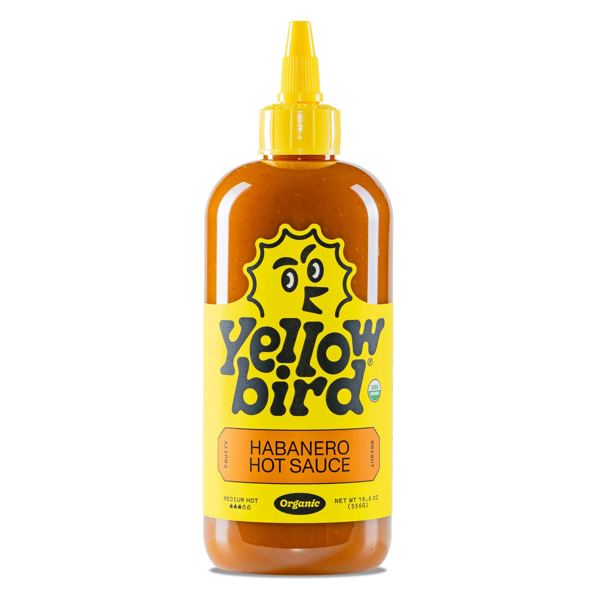 Yellowbird Organic Habanero Hot Sauce - Medium Hot - Vegan Habanero Sauce Made with Carrots, Garlic and Tangerine - Gluten-Free 