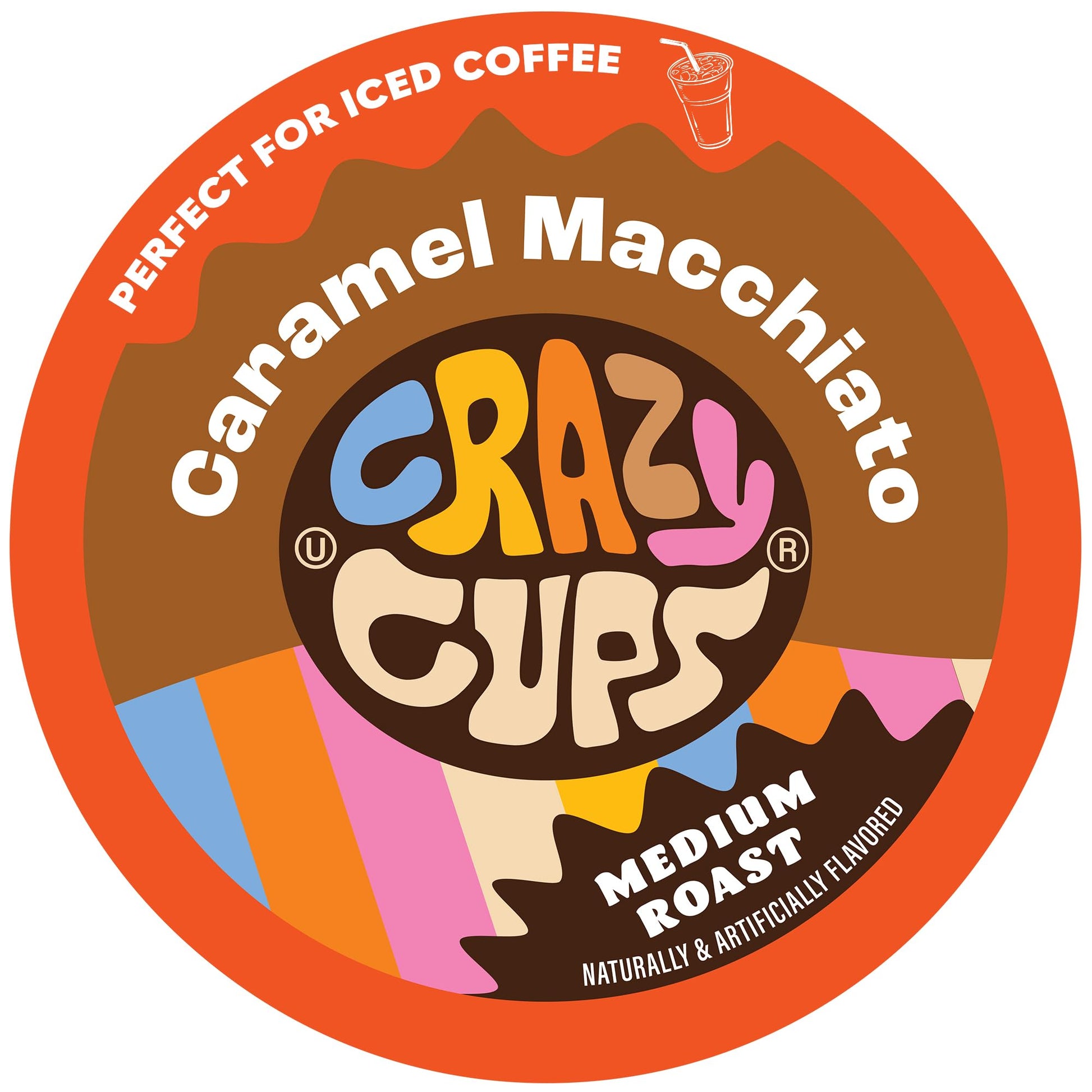 Crazy Cups Flavored Coffee K-Cups, Caramel Macchiato, Medium Roast, 22 Count, Brown