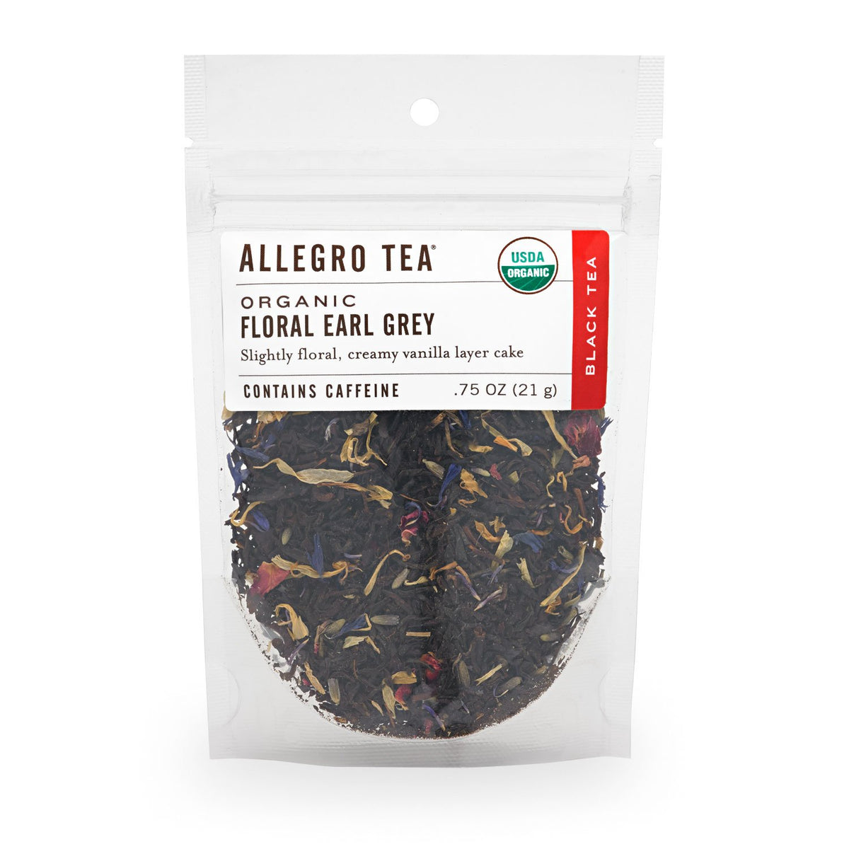 Allegro Tea, Organic Floral Earl Grey, Loose Leaf Tea, 0.75 Oz