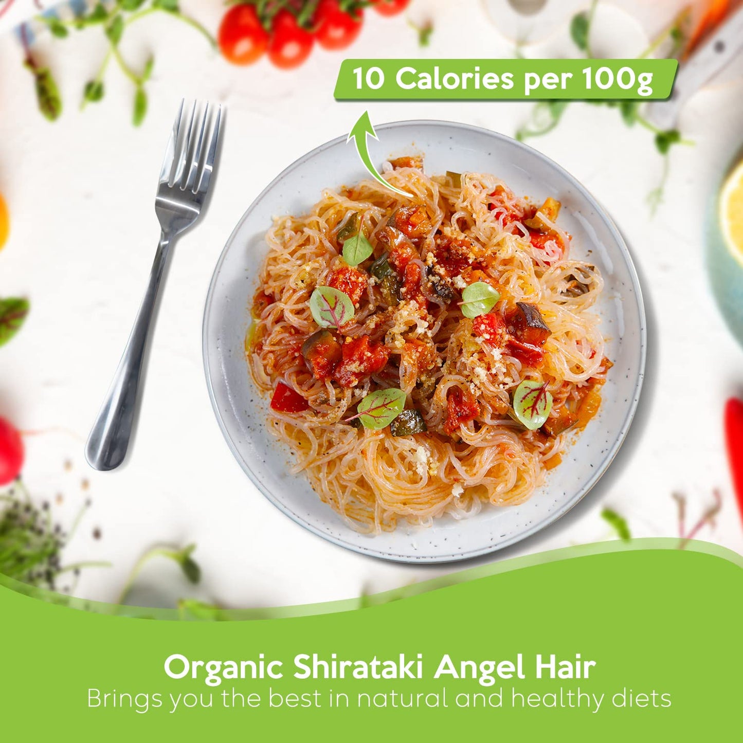 Caloless Konjac Shirataki Noodles 6-Pack, Low Carb, Gluten Free, Vegan, Keto & Paleo Friendly, Angel Hair